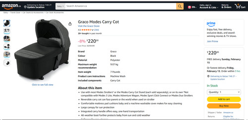 Graco modes carry - cot, black
